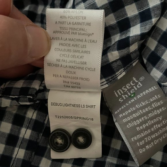 Toad&Co Shirt Debug Lightness Insect Shield Blue White Debug Lightness XL - Picture 9 of 10